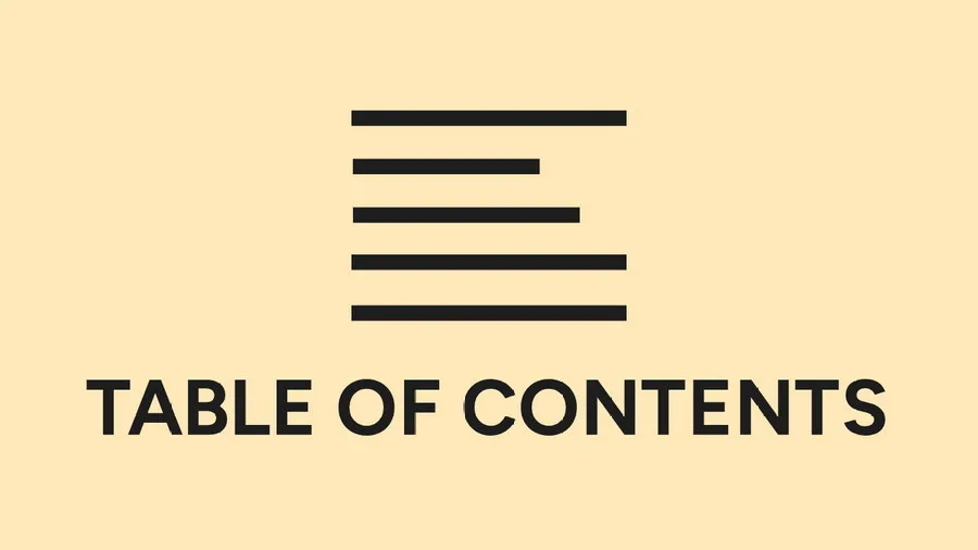 This Post Includes a Table of Contents